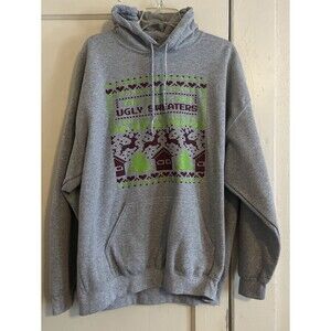 Gildan Pullover Hoodie Women’s XL Gray Heavy Blend Too Cute For Ugly Sweaters